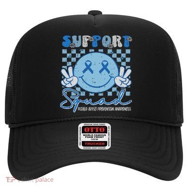 Support Squad Child Abuse Prevention Awareness Smile Face Hat