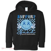 Support Squad Child Abuse Prevention Awareness Smile Face Toddler Hoodie thumb 0