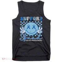 Support Squad Child Abuse Prevention Awareness Smile Face Tank Top thumb 0