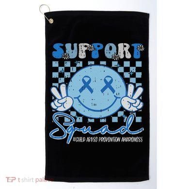 Support Squad Child Abuse Prevention Awareness Smile Face Golf Towel