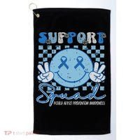 Support Squad Child Abuse Prevention Awareness Smile Face Golf Towel thumb 0