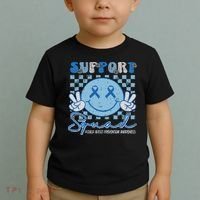 Support Squad Child Abuse Prevention Awareness Smile Face Toddler T-Shirt thumb 2