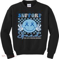 Support Squad Child Abuse Prevention Awareness Smile Face Kids Sweatshirt thumb 0
