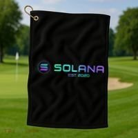 Solana Sol Coin Crypto Logo Blockchain Solana Golf Towel thumb 1