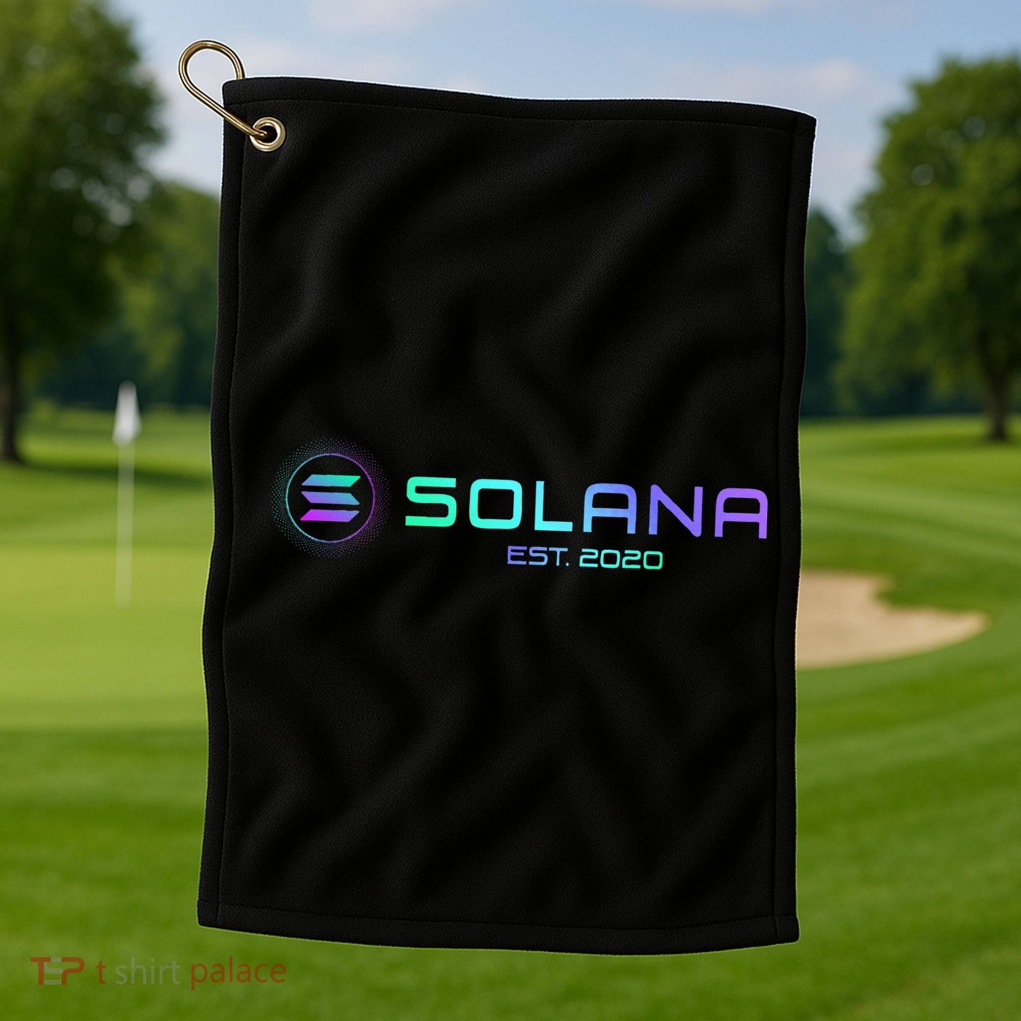 Solana Sol Coin Crypto Logo Blockchain Solana Golf Towel