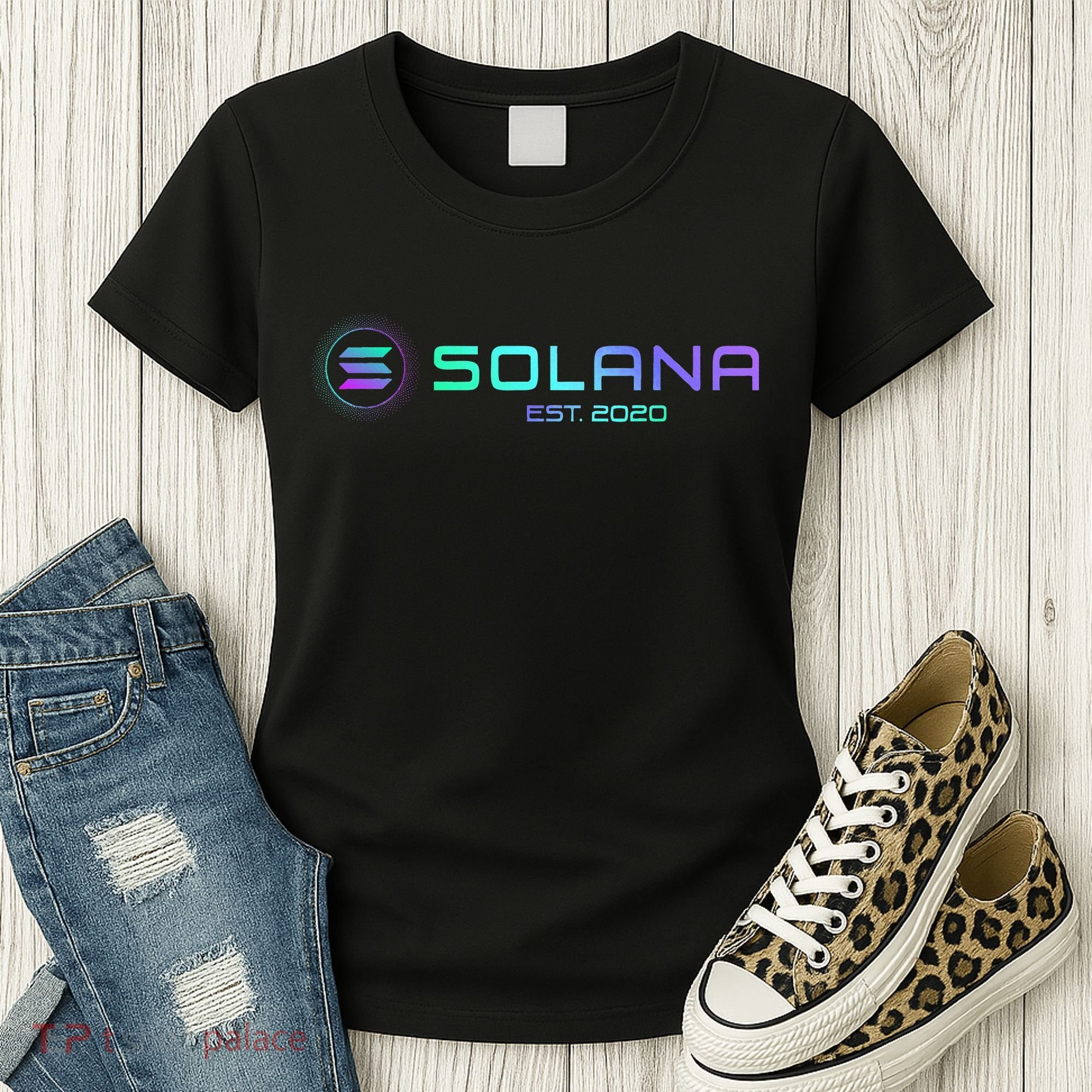Solana Sol Coin Crypto Logo Blockchain Solana Women's T-Shirt