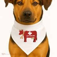 Switzerland Swiss Cow USA-Made Doggie Bandana thumb 1