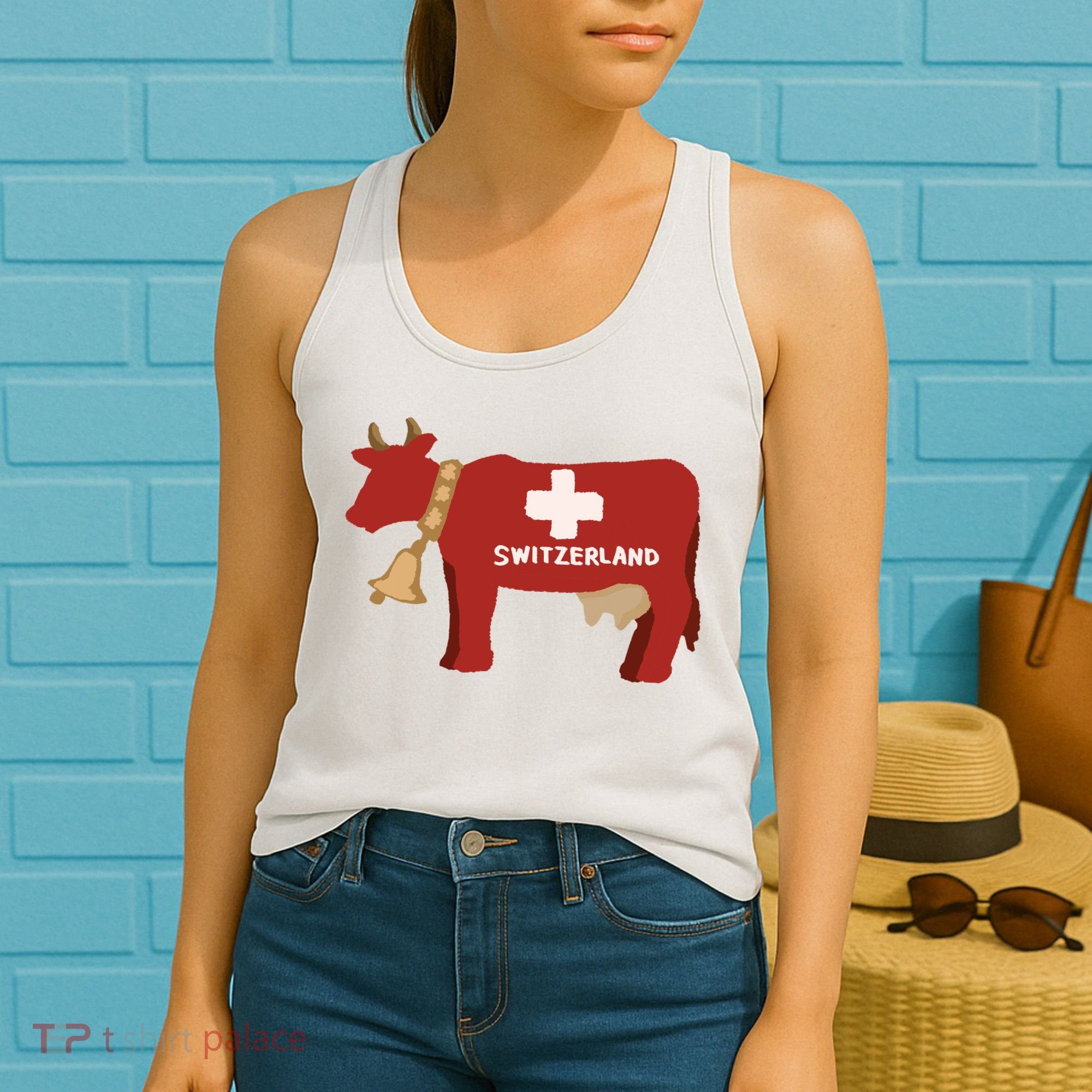 Switzerland Swiss Cow Women's Tank Top