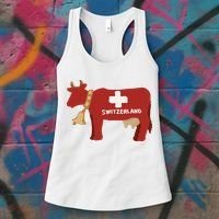 Switzerland Swiss Cow Women's Tank Top thumb 3