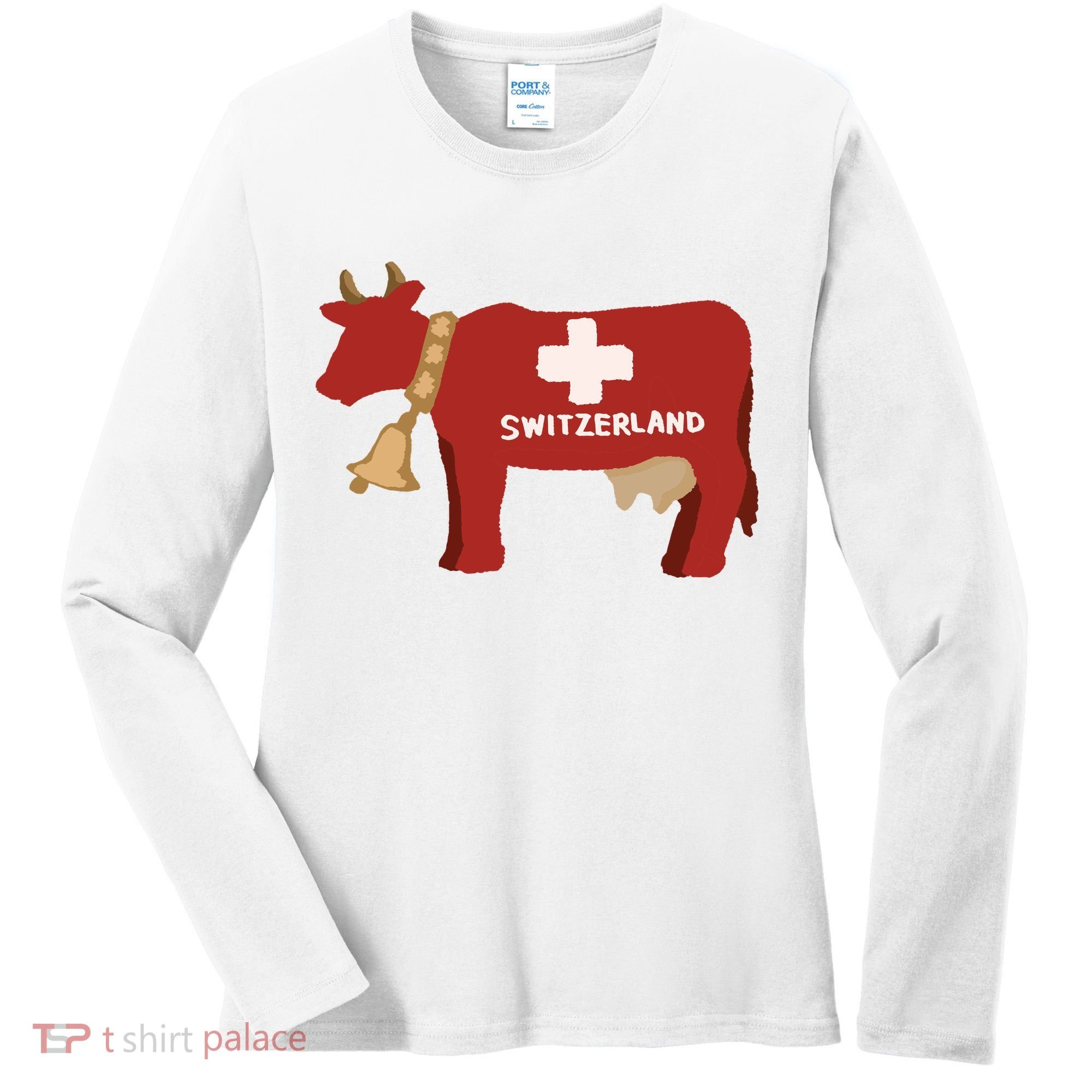 Switzerland Swiss Cow Women's Long Sleeve Shirt