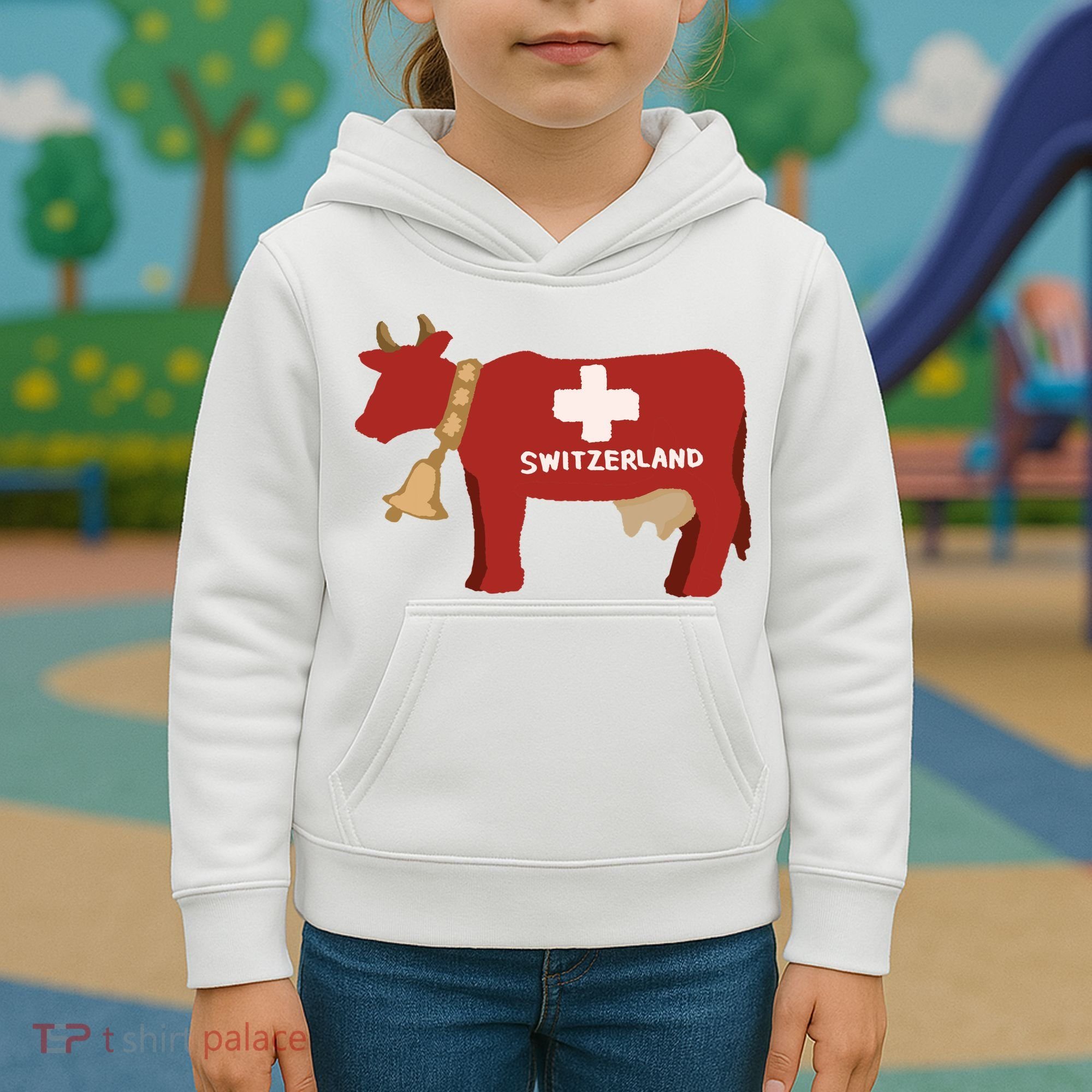 Switzerland Swiss Cow Kids Hoodie