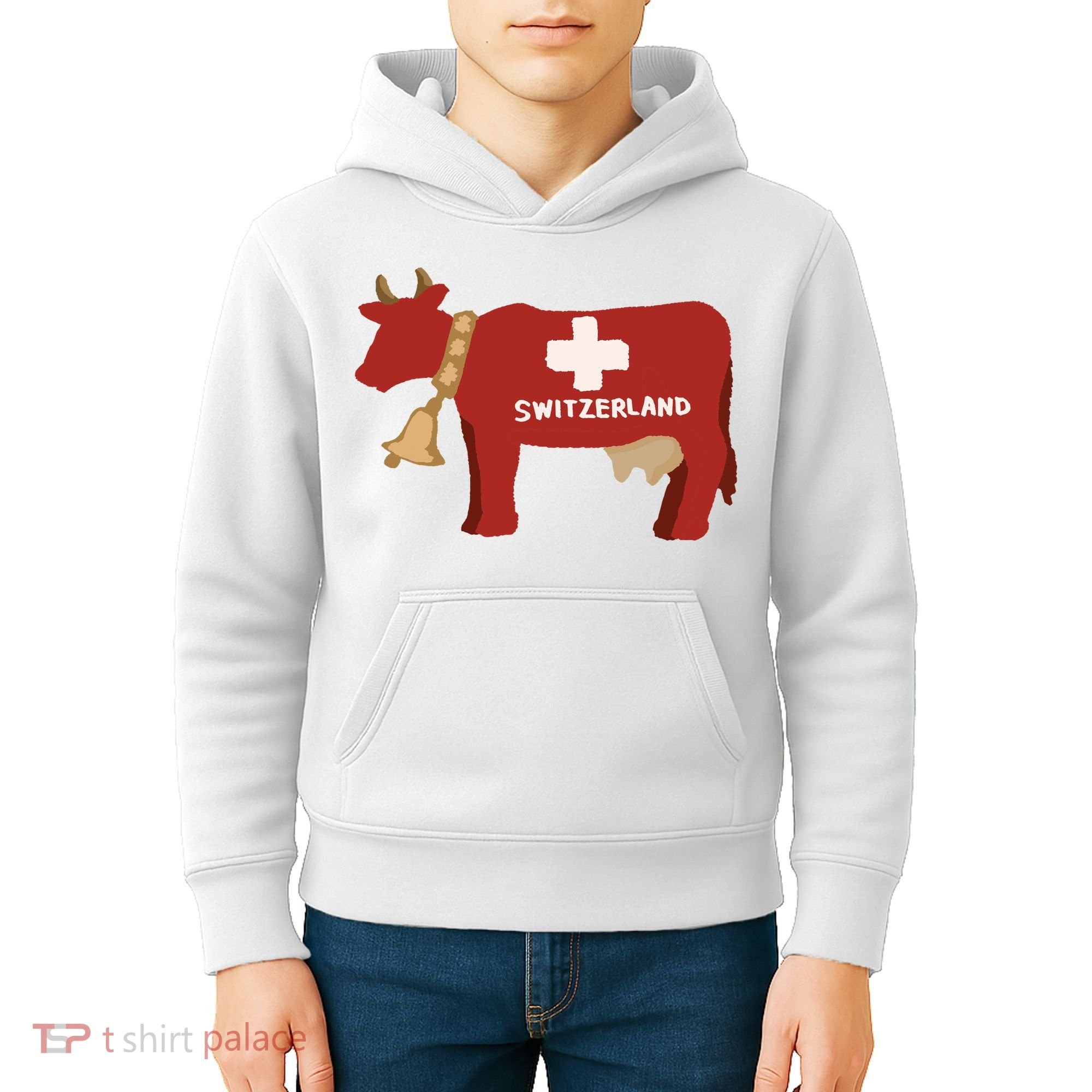 Switzerland Swiss Cow Kids Hoodie