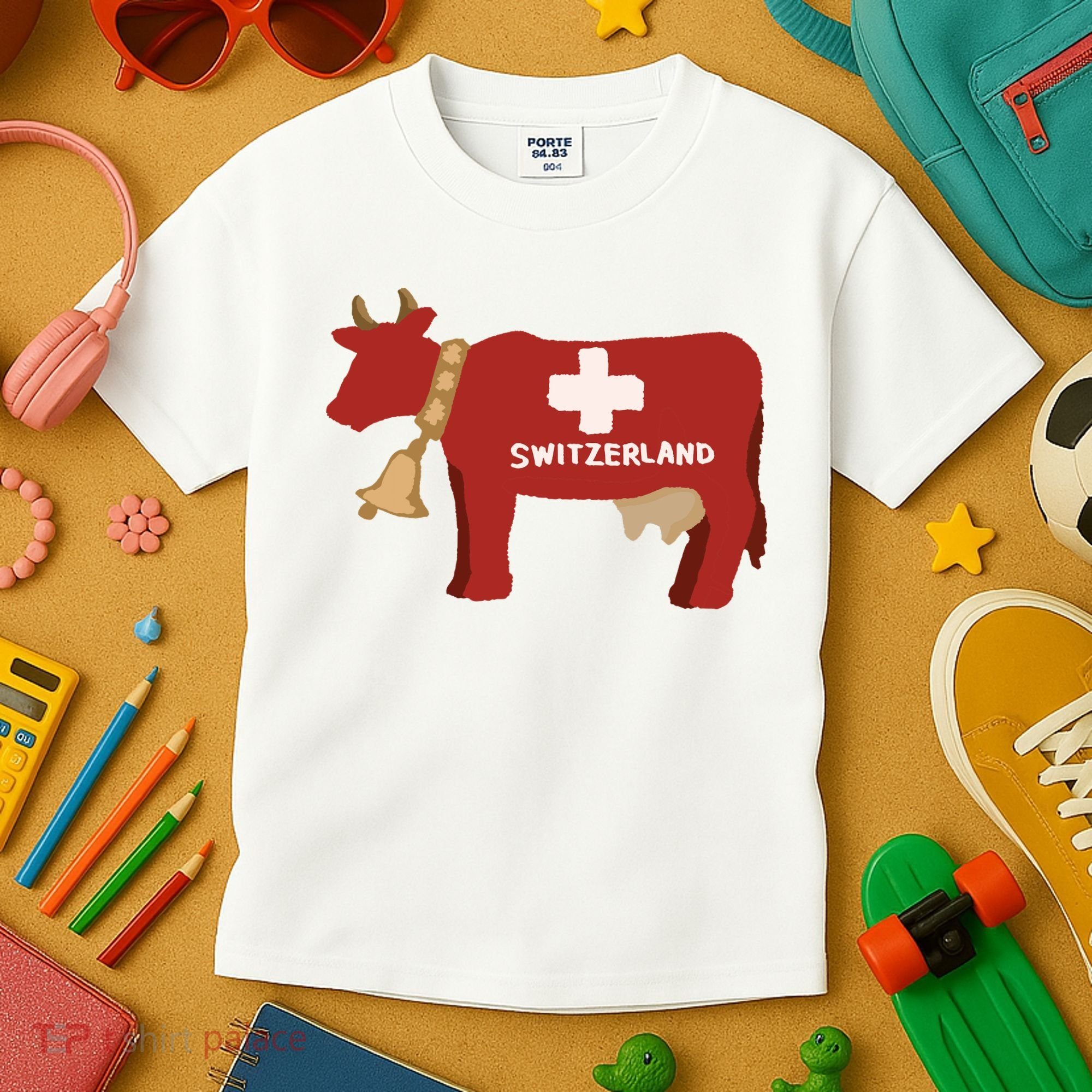 Switzerland Swiss Cow Kids T-Shirt