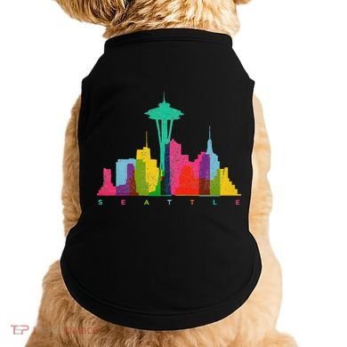 Seattle Skyline Colorful Washington Doggie Tank