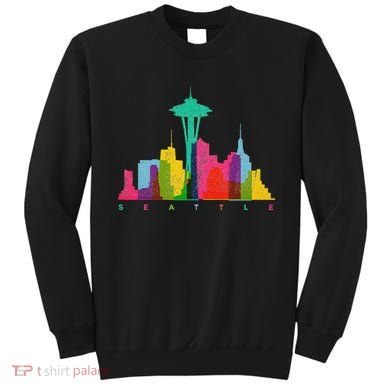 Seattle Skyline Colorful Washington Sweatshirt