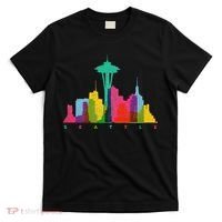 Seattle Skyline Colorful Washington T-Shirt thumb 0