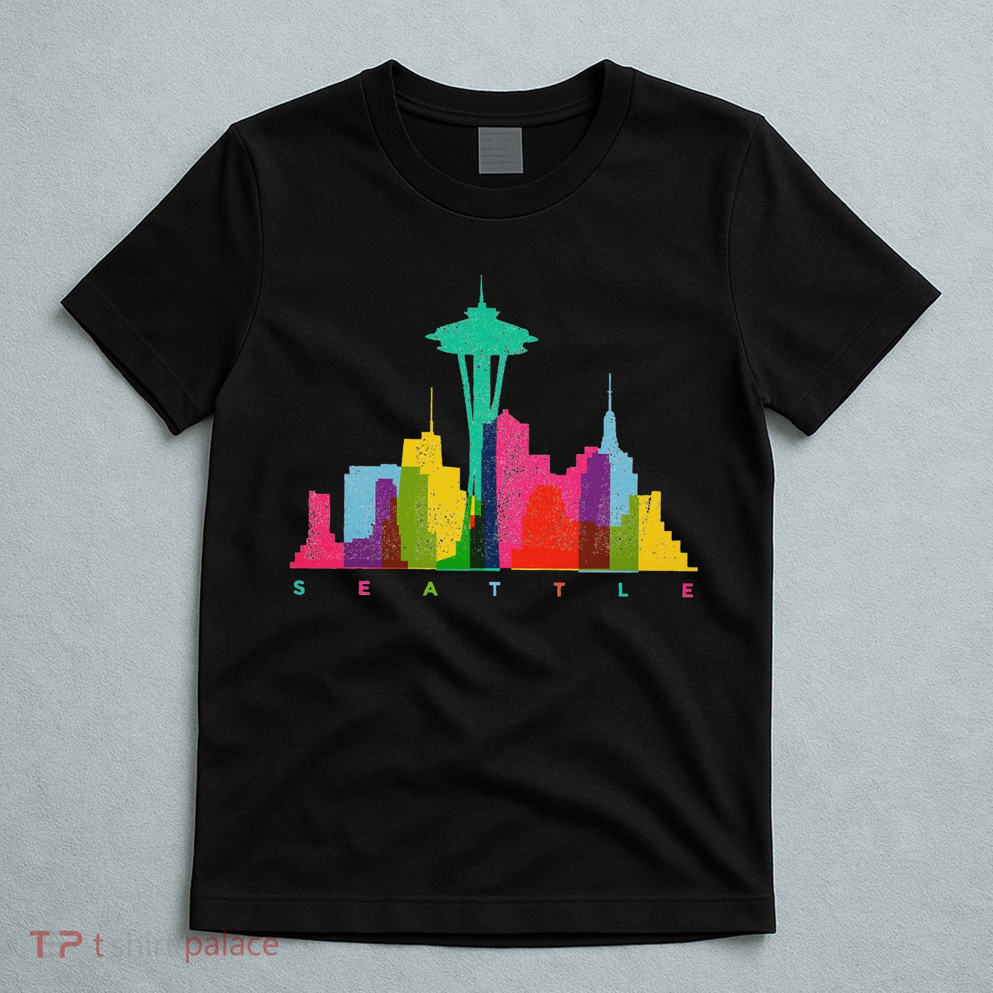 Seattle Skyline Colorful Washington T-Shirt