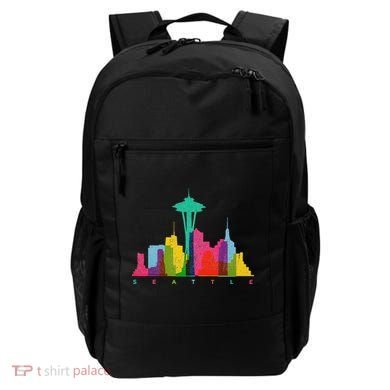 Seattle Skyline Colorful Washington Backpack