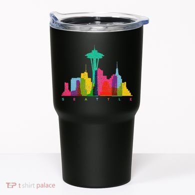 Seattle Skyline Colorful Washington Tumbler