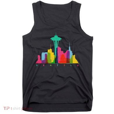 Seattle Skyline Colorful Washington Tank Top