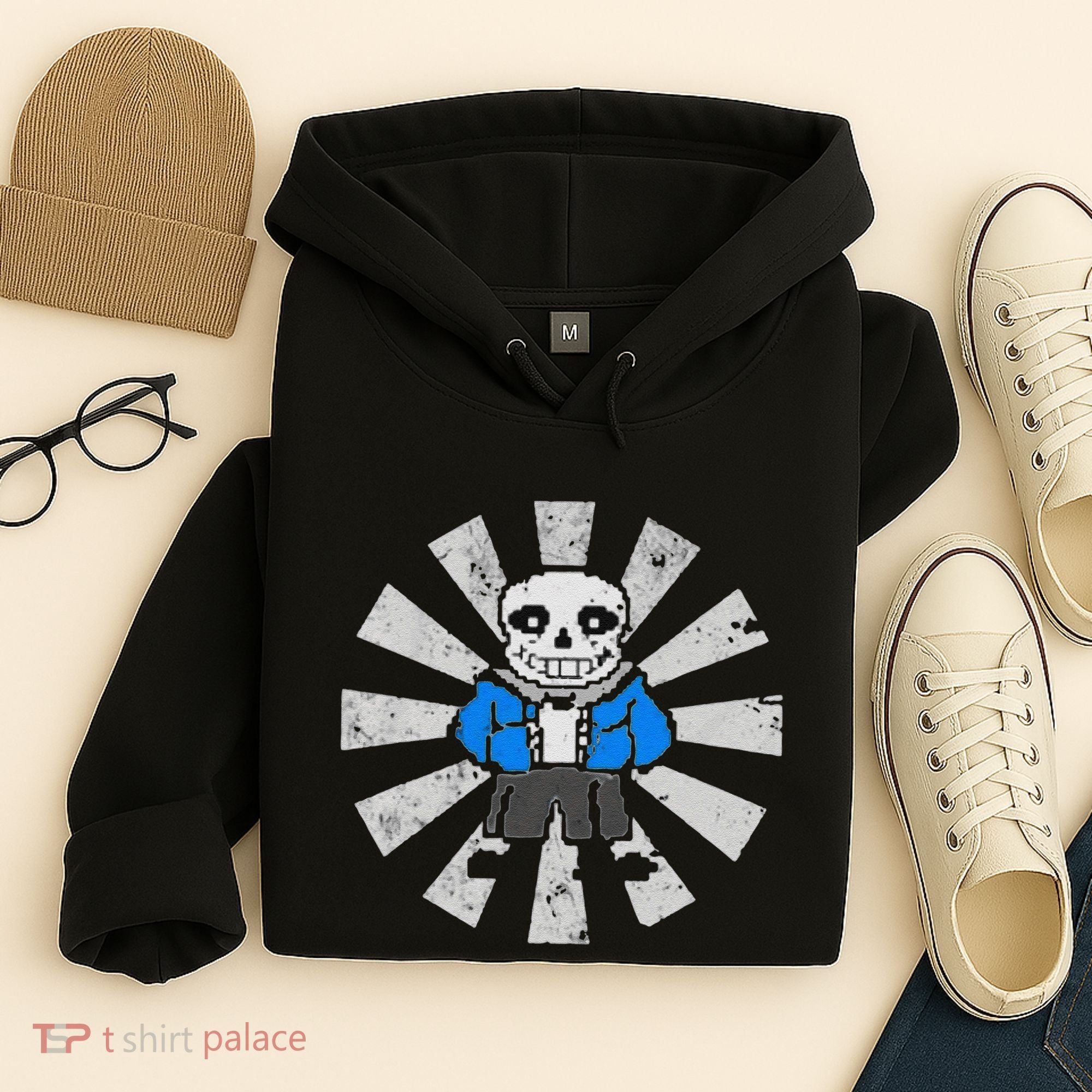 Sans Skeleton Cool Pixel Art Gift Hoodie