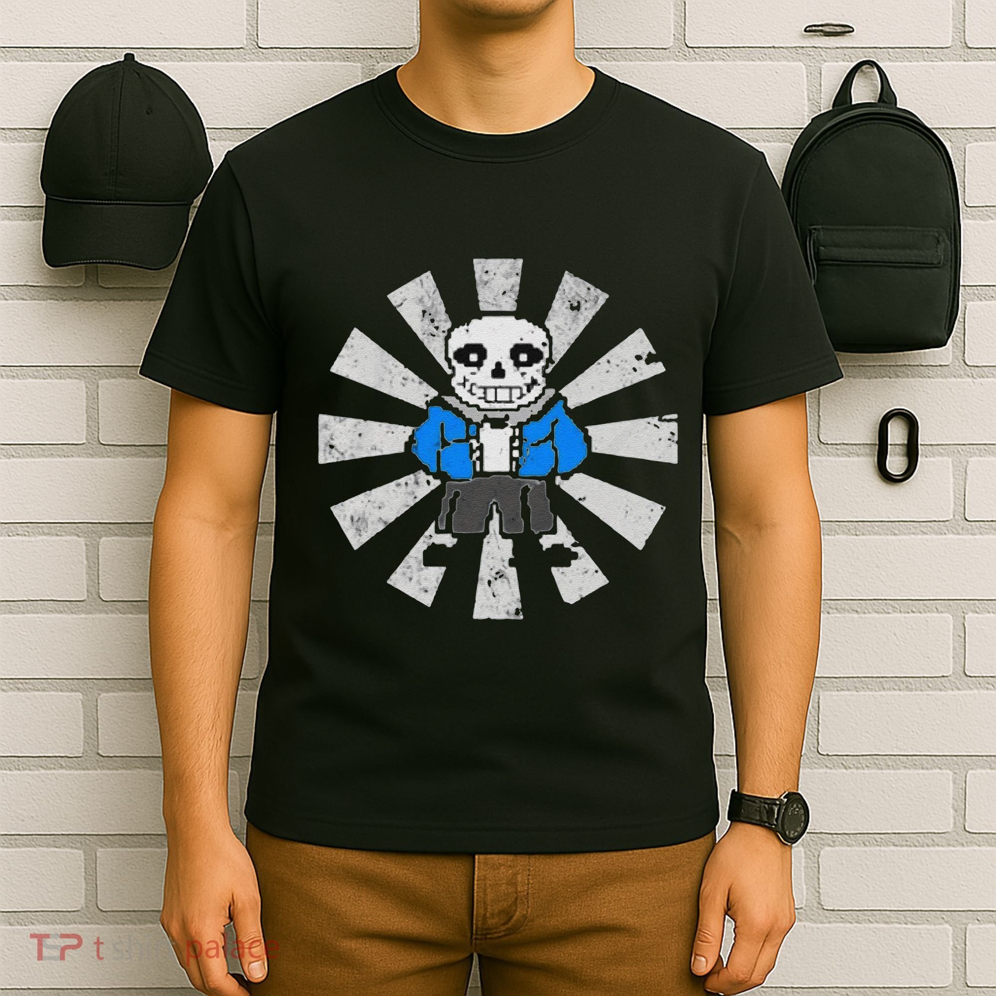 Sans Skeleton Cool Pixel Art Gift T-Shirt