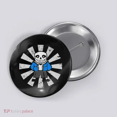 Sans Skeleton Cool Pixel Art Gift Button