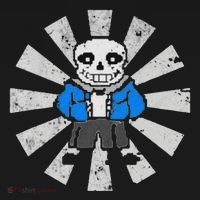 Sans Skeleton Cool Pixel Art Gift Button thumb 1