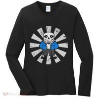 Sans Skeleton Cool Pixel Art Gift Women's Long Sleeve Shirt thumb 0