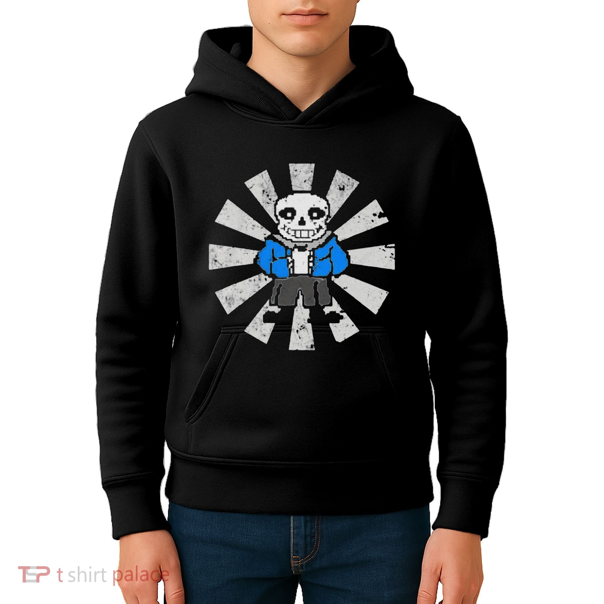 Sans Skeleton Cool Pixel Art Gift Kids Hoodie