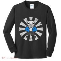 Sans Skeleton Cool Pixel Art Gift Kids Long Sleeve Shirt thumb 0