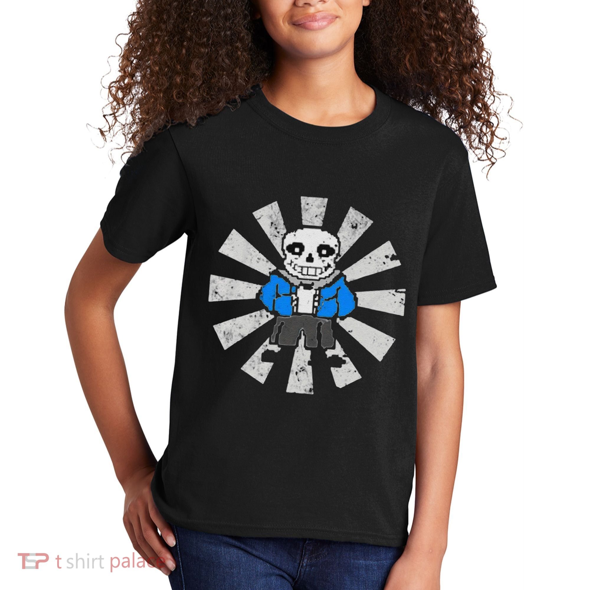Sans Skeleton Cool Pixel Art Gift Kids T-Shirt