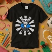 Sans Skeleton Cool Pixel Art Gift Kids T-Shirt thumb 3