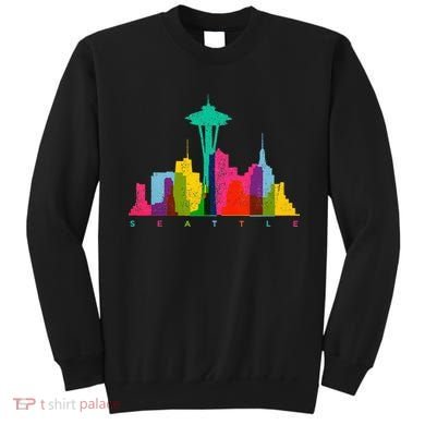 Seattle Skyline Colorful Washington Sweatshirt