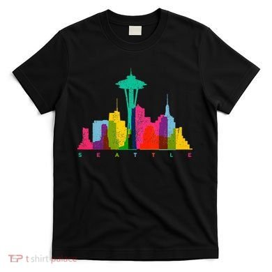 Seattle Skyline Colorful Washington T-Shirt