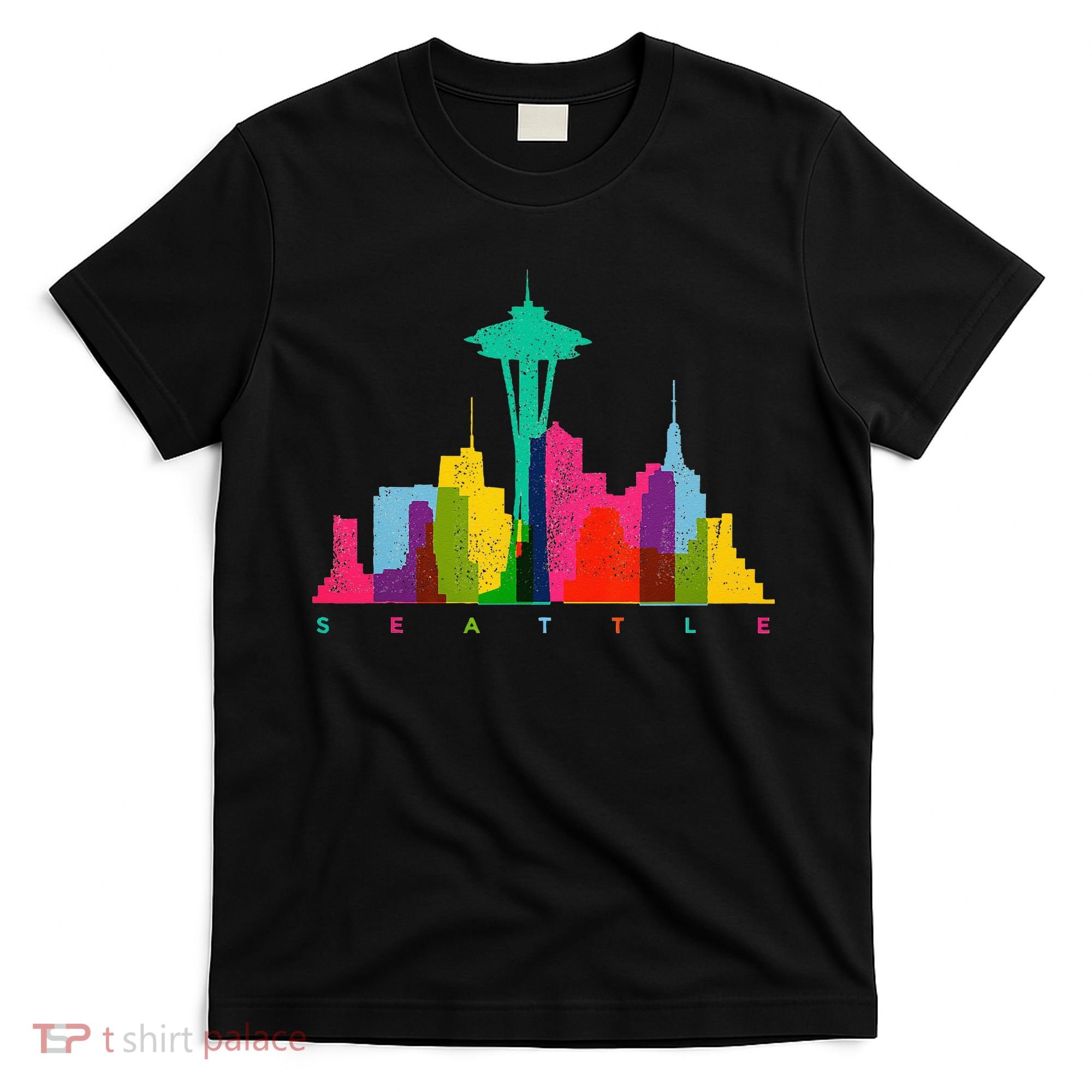 Seattle Skyline Colorful Washington T-Shirt