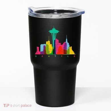 Seattle Skyline Colorful Washington Tumbler