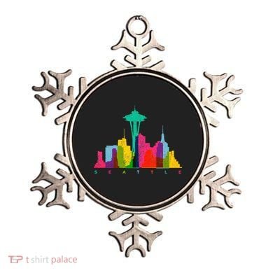 Seattle Skyline Colorful Washington Ornament