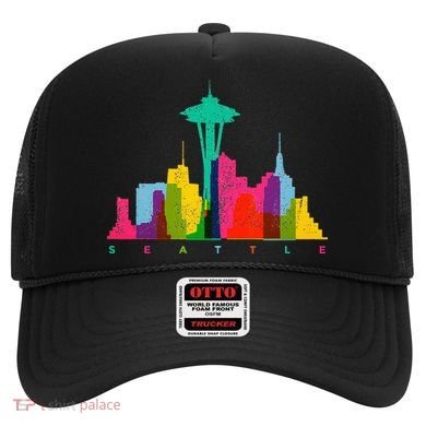 Seattle Skyline Colorful Washington Hat