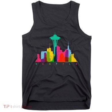 Seattle Skyline Colorful Washington Tank Top