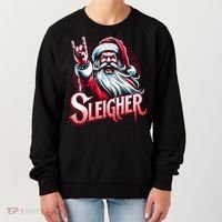 Sleigher Santa Claus Rock Christmas Funny Hail Santa Gift Women's Sweatshirt thumb 0