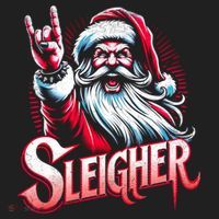 Sleigher Santa Claus Rock Christmas Funny Hail Santa Gift Women's Sweatshirt thumb 2