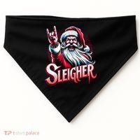 Sleigher Santa Claus Rock Christmas Funny Hail Santa Gift USA-Made Doggie Bandana thumb 0