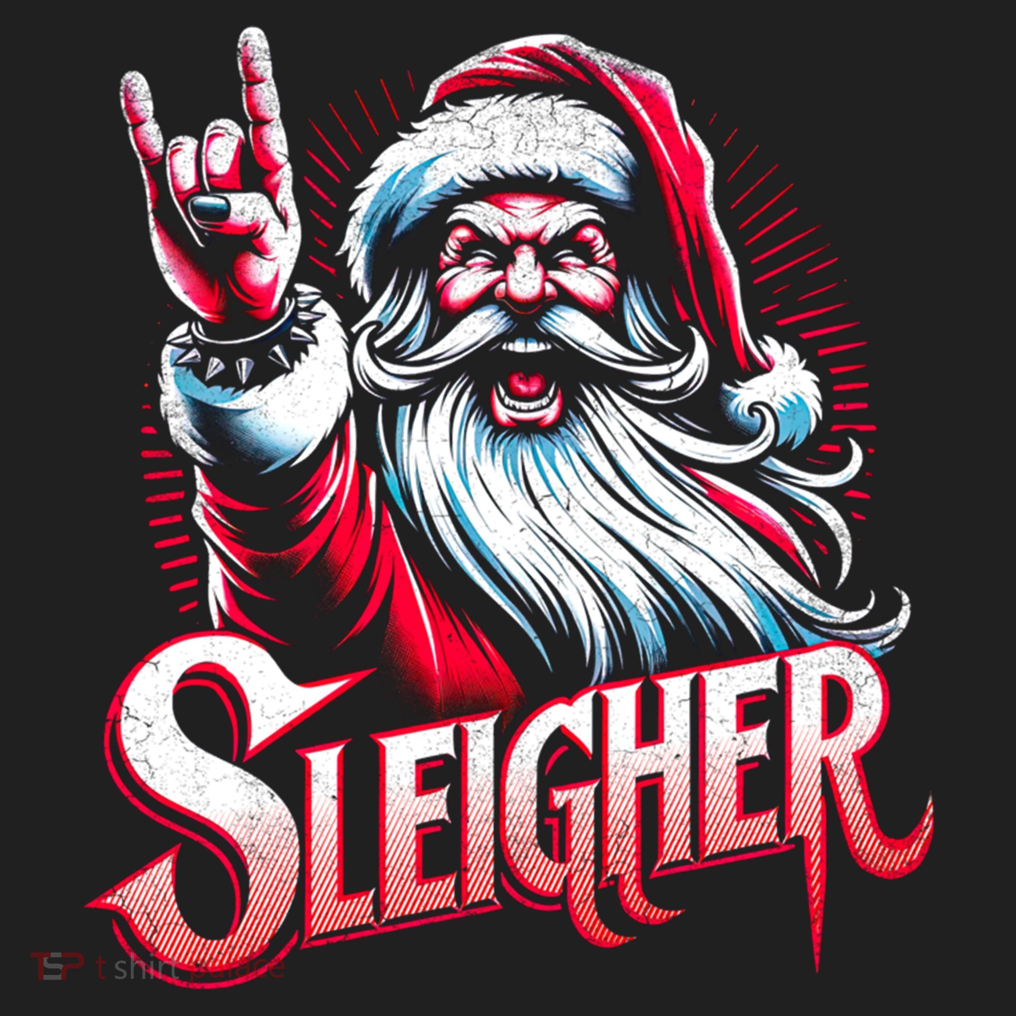 Sleigher Santa Claus Rock Christmas Funny Hail Santa Gift Hat
