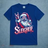 Sleigher Santa Claus Rock Christmas Funny Hail Santa Gift T-Shirt thumb 5