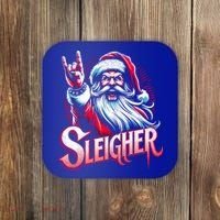Sleigher Santa Claus Rock Christmas Funny Hail Santa Gift Coaster thumb 0