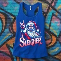 Sleigher Santa Claus Rock Christmas Funny Hail Santa Gift Women's Tank Top thumb 3