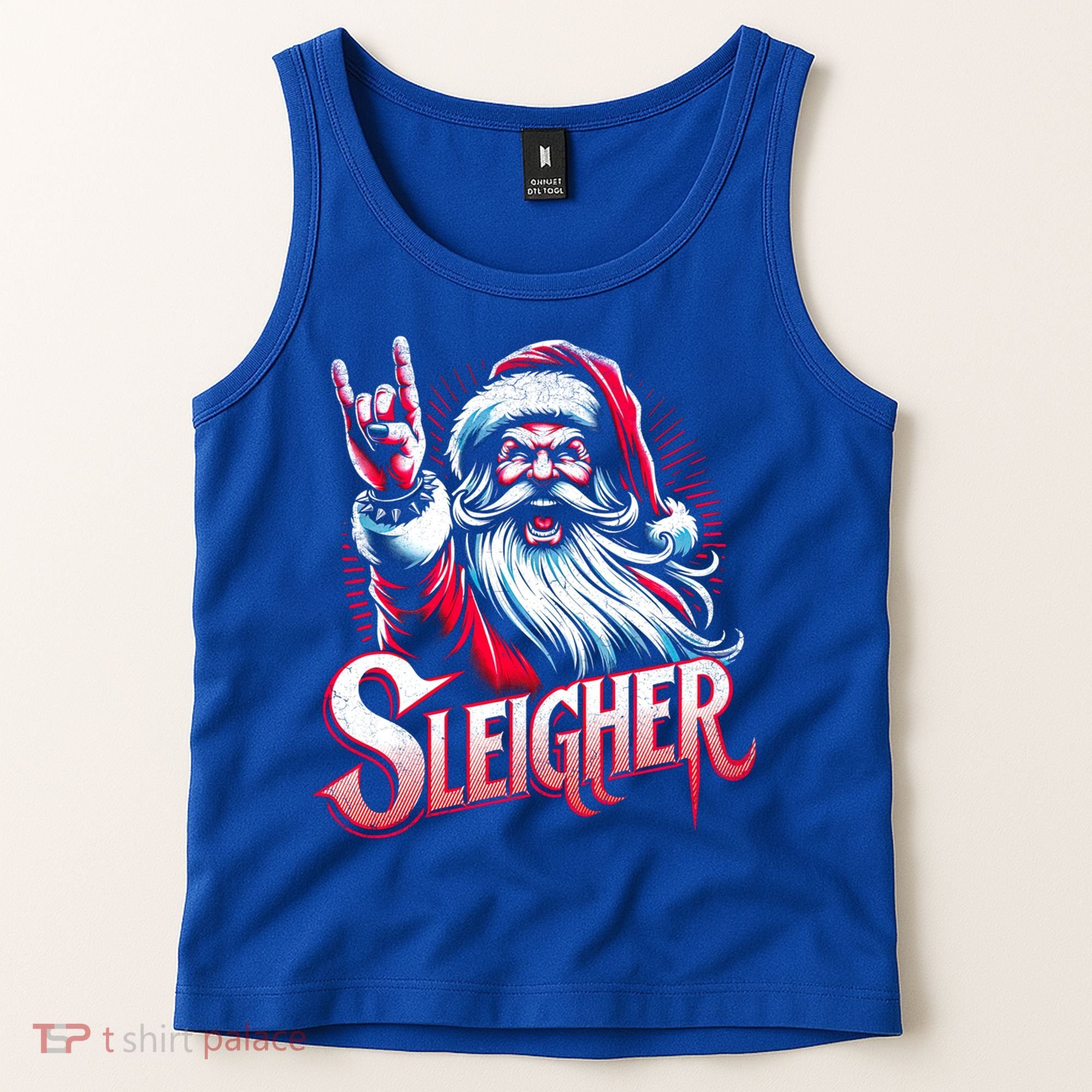 Sleigher Santa Claus Rock Christmas Funny Hail Santa Gift Tank Top
