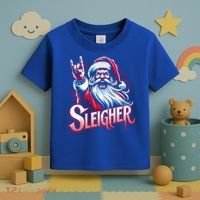 Sleigher Santa Claus Rock Christmas Funny Hail Santa Gift Toddler T-Shirt thumb 3