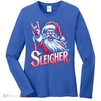 Sleigher Santa Claus Rock Christmas Funny Hail Santa Gift Women's Long Sleeve Shirt thumb 0
